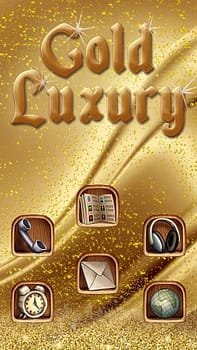 скачать тему Gold Luxury Theme Deluxe на телефон Huawei бесплатно