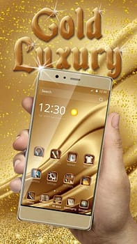 лучшая тема Gold Luxury Theme Deluxe на телефон Samsung