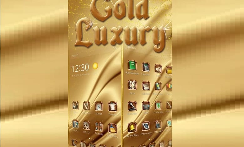 тема Gold Luxury Theme Deluxe для телефона с 3d